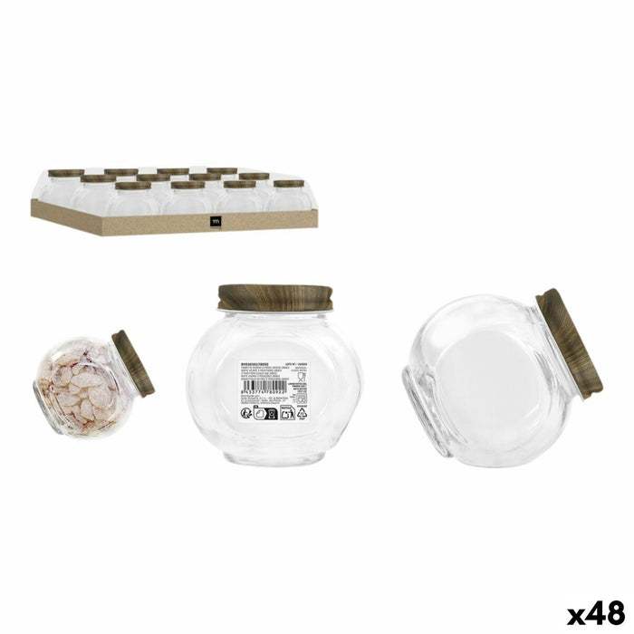 Glazen pot La Mediterránea WOOD 280 ml (48 Stuks)