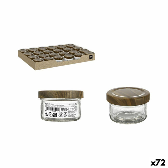 Glazen pot La Mediterránea WOOD 100 ml (72 Stuks)