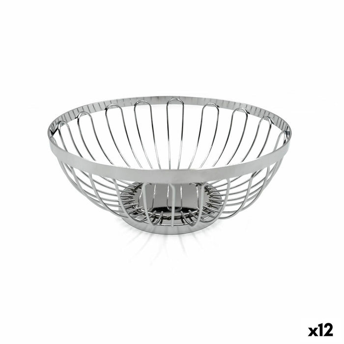 Corbeille à Pain My Bar Argenté Métal ø 20,5 x 8,5 cm (12 Unités)
