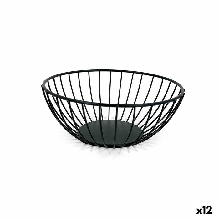 Corbeille à Pain My Bar Noir Métal Ronde 20 x 8 cm (12 Unités)