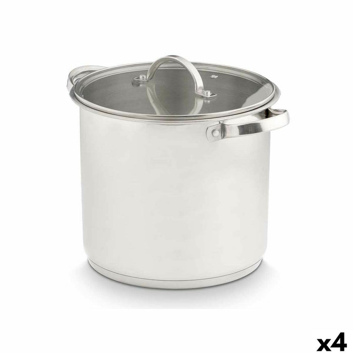 Casserole with glass lid Kinvara Silver 31 x 25 x 24 cm 31 x 23 x 24 cm Induction (4 Units)