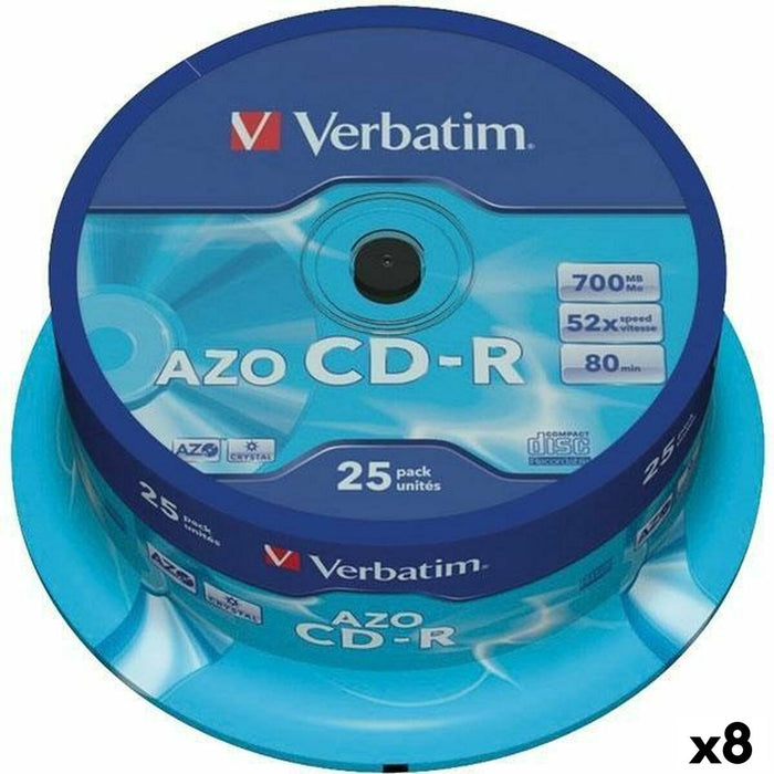 CD-R Verbatim Azo 700 MB 52x 25 Pièces (8 Unités)